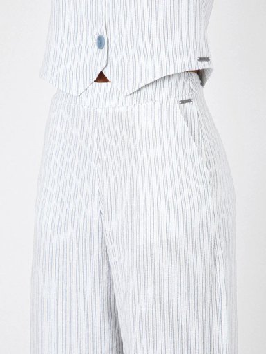 PANTALÓN MUJER RAINDOOR LINO RAYAS LINO - 4