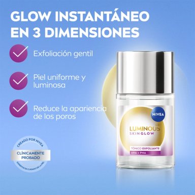 TÓNICO EXFOLIANTE FACIAL NIVEA LUMINOUS630 SKIN GLOW CON ÁCIDO GLICÓLICO - 4
