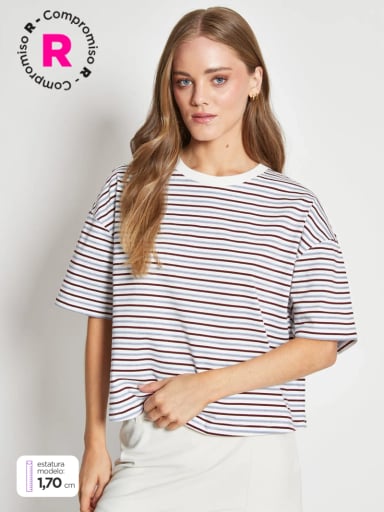 POLERA MUJER INDEX ALGODÓN MANGA CORTA BÁSICA - 1