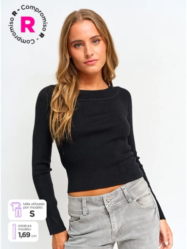 SWEATER MUJER INDEX MANGA LARGA HOMBROS DESCUBIERTOS - 1