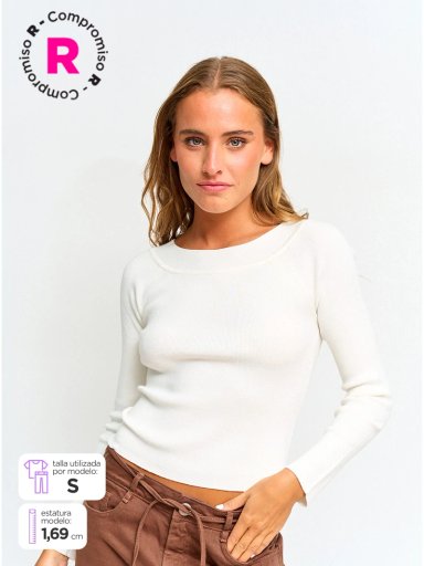 SWEATER MUJER INDEX MANGA LARGA HOMBROS DESCUBIERTOS - 1