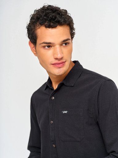 CAMISA HOMBRE HALF ALGODÓN MANGA LARGA TEXTURADA - 3