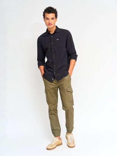 CAMISA HOMBRE HALF ALGODÓN MANGA LARGA TEXTURADA - 4