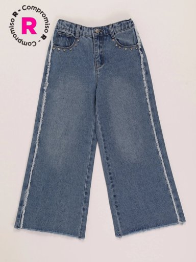 JEANS NIÑA HARVEST ALGODÓN FLECOS - 1