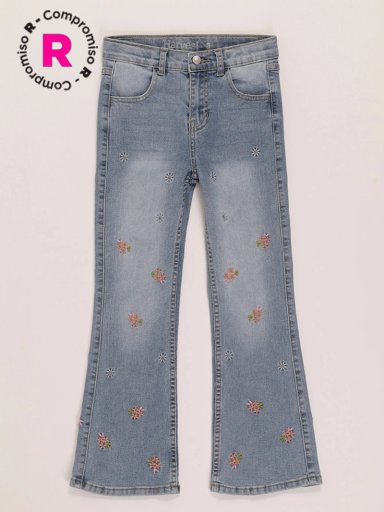 JEANS NIÑA HARVEST FLARE FLORES - 1
