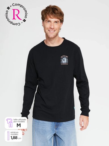 POLERA HOMBRE CLOUDBREAK ALGODÓN MANGA LARGA PRINT - 1