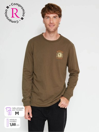 POLERA HOMBRE CLOUDBREAK ALGODÓN MANGA LARGA PRINT - 1