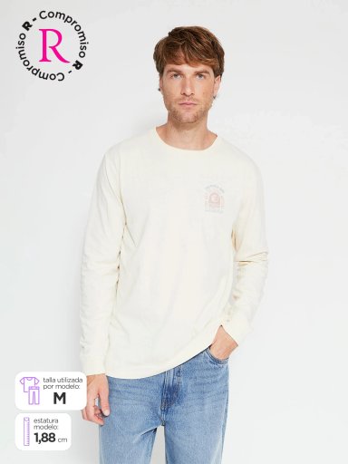 POLERA HOMBRE CLOUDBREAK ALGODÓN MANGA LARGA PRINT - 1
