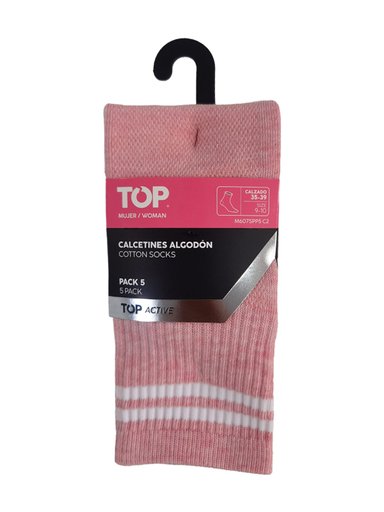 PACK 5 CALCETINES MUJER TOP DEPORTIVOS MEDIA CAÑA - 7