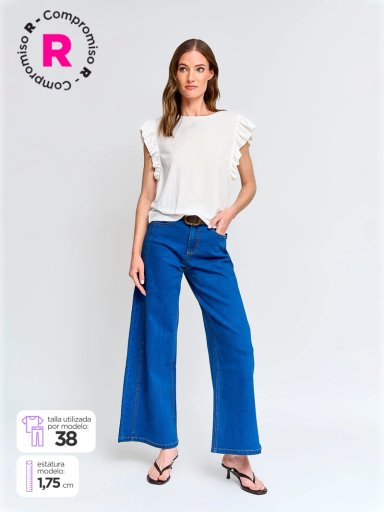 JEANS MUJER REGATTA ALGODÓN WIDE LEG - 1