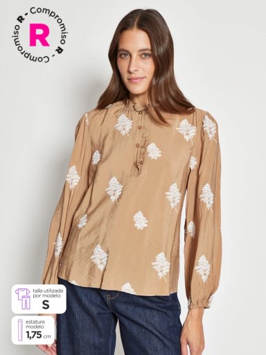 BLUSA MUJER REGATTA MANGA LARGA BORDADA - 1