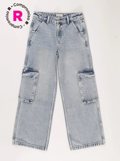 JEANS NIÑA INDEX ALGODÓN WIDELEG CARGO - 1