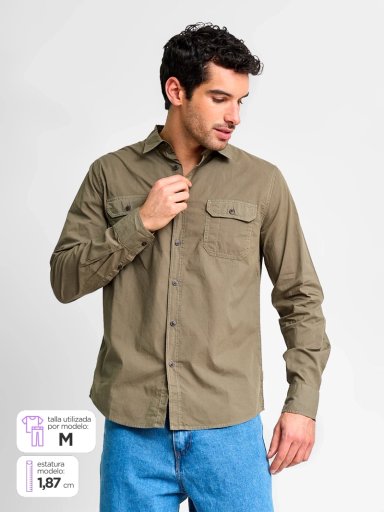 CAMISA HOMBRE ROBERT LEWIS ALGODÓN MANGA LARGA - 1