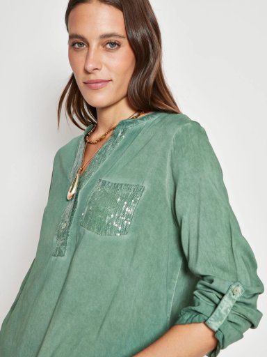 BLUSA MUJER TATIENNE MANGA LARGA LENTEJUELAS - 3