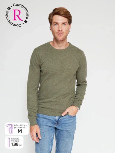 SWEATER HOMBRE REGATTA ALGODÓN CUELLO REDONDO BÁSICO - 1