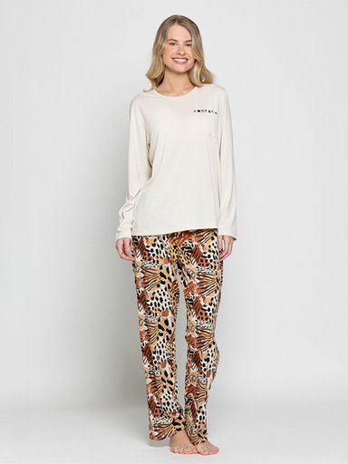 PIJAMA MUJER INTIME LARGO - 1