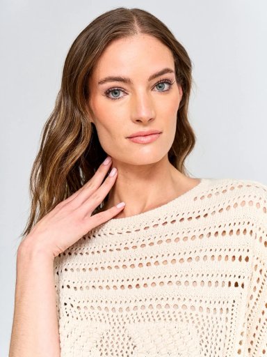 SWEATER MUJER TATIENNE ALGODÓN TIPO PONCHO - 3