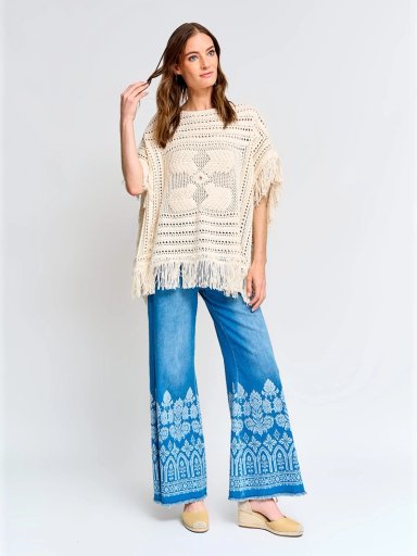 SWEATER MUJER TATIENNE ALGODÓN TIPO PONCHO - 4