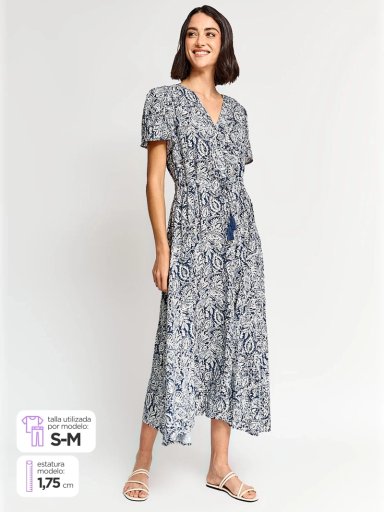 VESTIDO MUJER AZIZ LARGO ESTAMPADO - 1