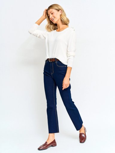 SWEATER MUJER CACHAREL MANGA LARGA BOTONES - 4