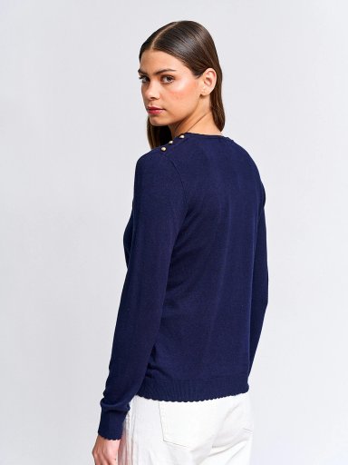 SWEATER MUJER CACHAREL MANGA LARGA BOTONES - 2
