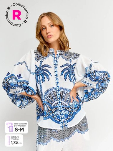 BLUSA MUJER REGATTA MANGA 3/4 ESTAMPADA - 1