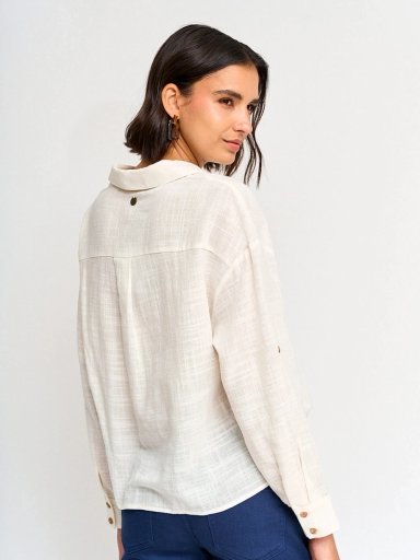 BLUSA MUJER REGATTA ALGODÓN MANGA LARGA RECOGIDO - 2