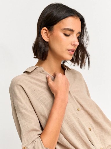 BLUSA MUJER REGATTA ALGODÓN MANGA LARGA RECOGIDO - 3