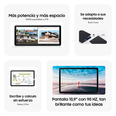 TABLET SAMSUNG GALAXY TAB S10 LITE PLATA 10.9” 128GB + BOOK COVER + S PEN - 5