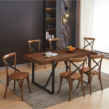 JUEGO DE COMEDOR RIPLEY HOME CRUZETA 6 SILLAS - 1