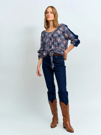 BLUSA MUJER TATIENNE MANGA LARGA ESTAMPADA - 4