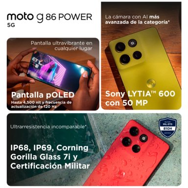 SMARTPHONE MOTOROLA MOTO G86 POWER 5G 256GB 8GB RAM 50MP 6.6” - 9