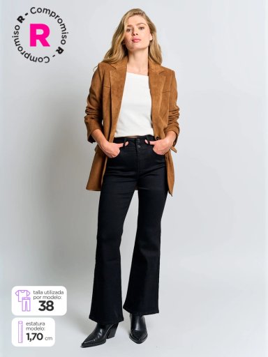 JEANS MUJER INDEX ALGODÓN FLARE PUSH UP TIRO ALTO - 1