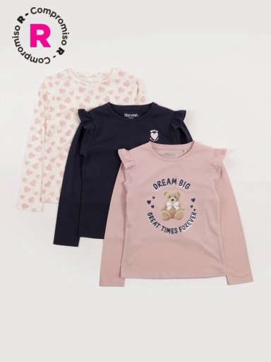 POLERAS MANGA LARGA NIÑA HARVEST TRIPACK - 1