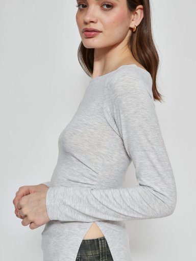 POLERA MUJER INDEX MANGA LARGA FRUNCIDA - 3