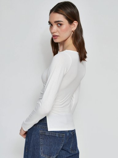 POLERA MUJER INDEX MANGA LARGA FRUNCIDA - 2