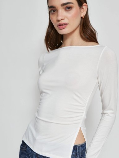 POLERA MUJER INDEX MANGA LARGA FRUNCIDA - 3