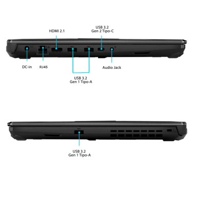 NOTEBOOK GAMER ASUS TUF A 15 FA506NCG-HN196W AMD RYZEN 7 16GB RAM 512GB SSD NVIDIA RTX 3050 15.6” - 6