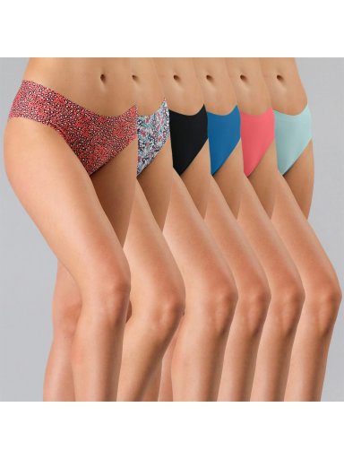 PANTALETA MUJER FLORES PACK X6 MICROFRIBRA - 1