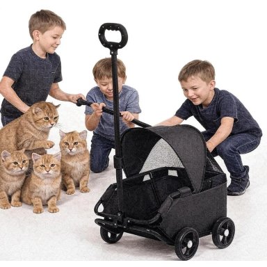 CARRO PLEGABLE MASCOTAS Y NINOS BLACK - 2
