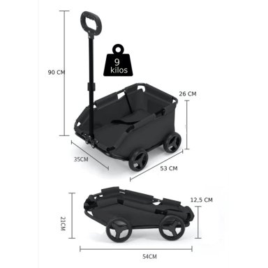 CARRO PLEGABLE MASCOTAS Y NINOS BLACK - 5