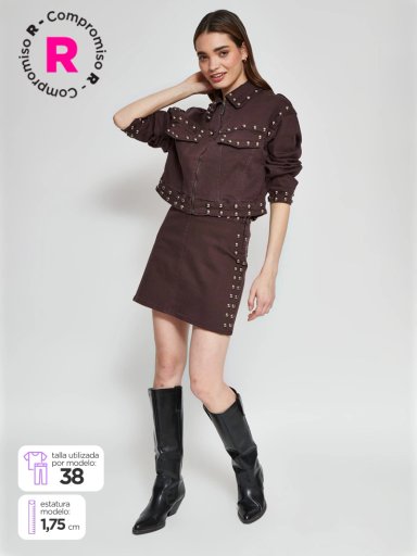 FALDA MUJER BARBADOS ALGODÓN CORTA TACHAS - 1