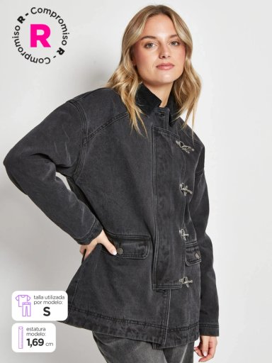 CHAQUETA MUJER BARBADOS ALGODÓN DENIM LARGA - 1