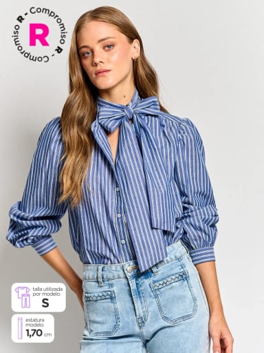BLUSA MUJER PEPE JEANS ALGODÓN LAZO - 1