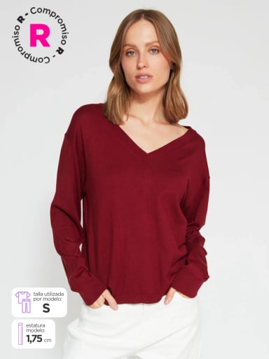 SWEATER MUJER MARQUIS CUELLO EN V - 1