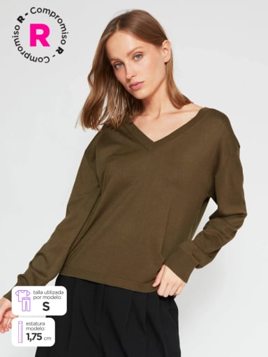 SWEATER MUJER MARQUIS CUELLO EN V - 1