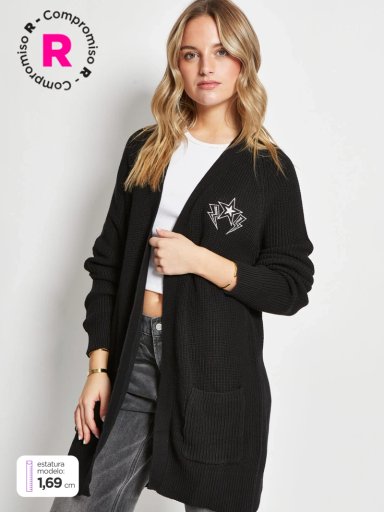 CARDIGAN MUJER BARBADOS ALGODÓN BORDADO - 1