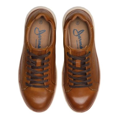 ZAPATILLAS HOMBRE JARMAN CASUALES CAMEL HKY12-01 CUERO - 4