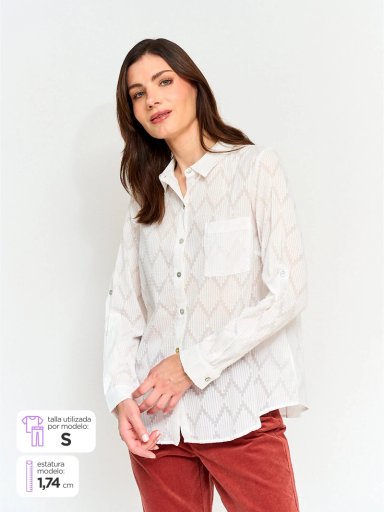 BLUSA MUJER AZIZ ALGODÓN MANGA LARGA - 1