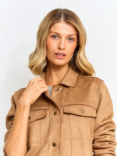 CHAQUETA MUJER AZIZ TIPO SUEDE CORTA - 3